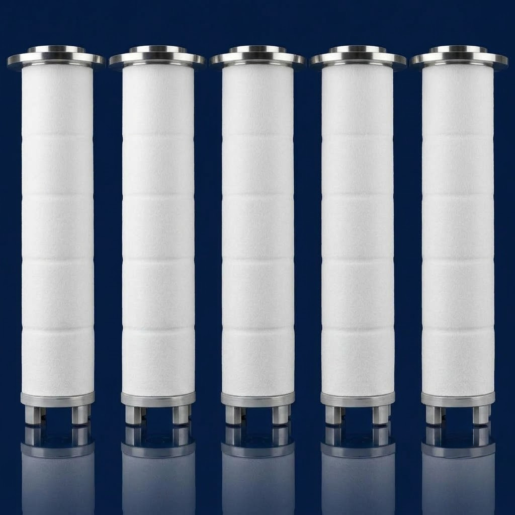 The five replacement filter cartridges included