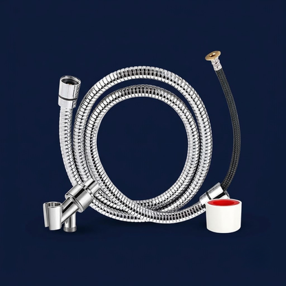 Stainless hose, adjustable mount and Teflon tape